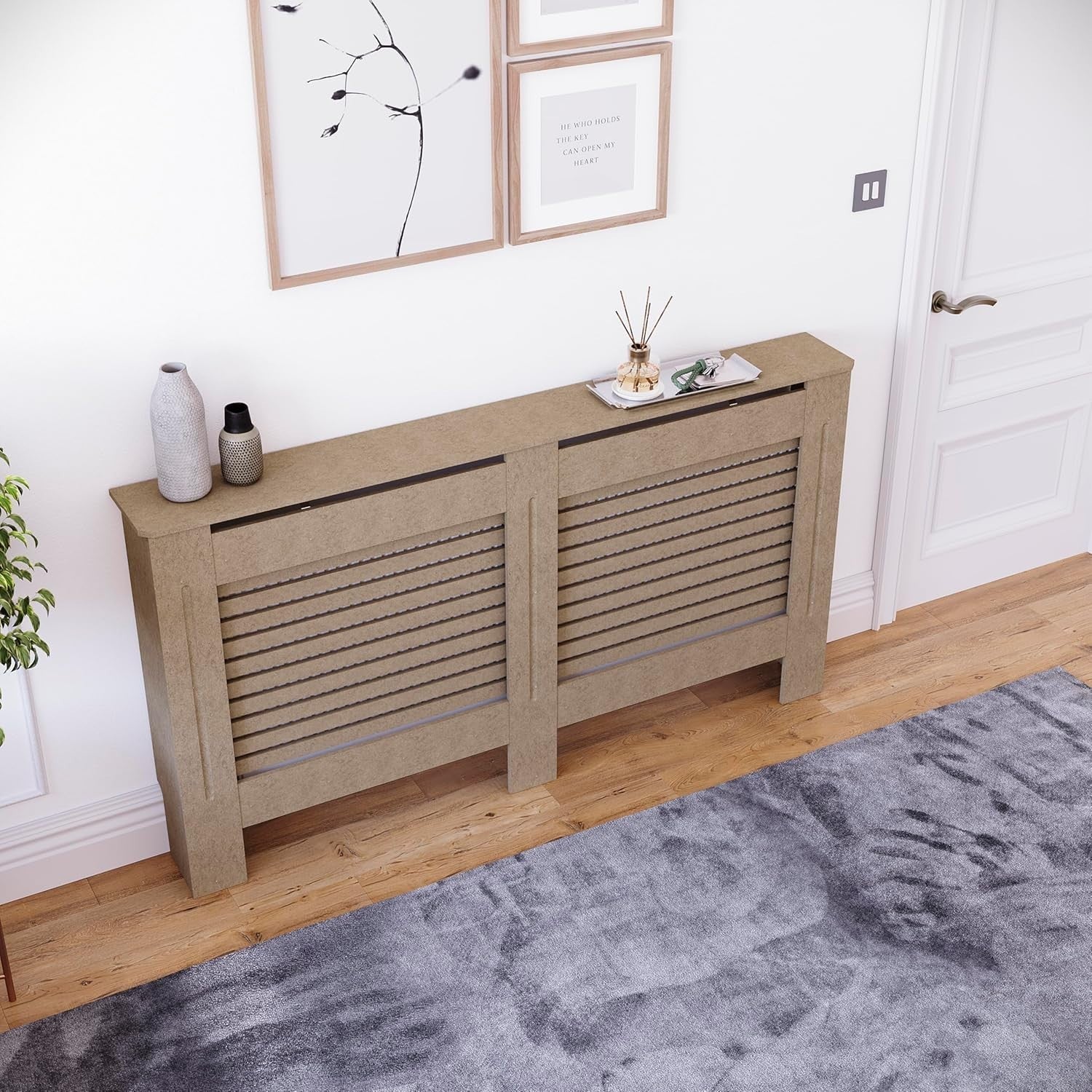 Large Unfinished Radiator Cover MDF Modern Grill Customisable Heat Efficient