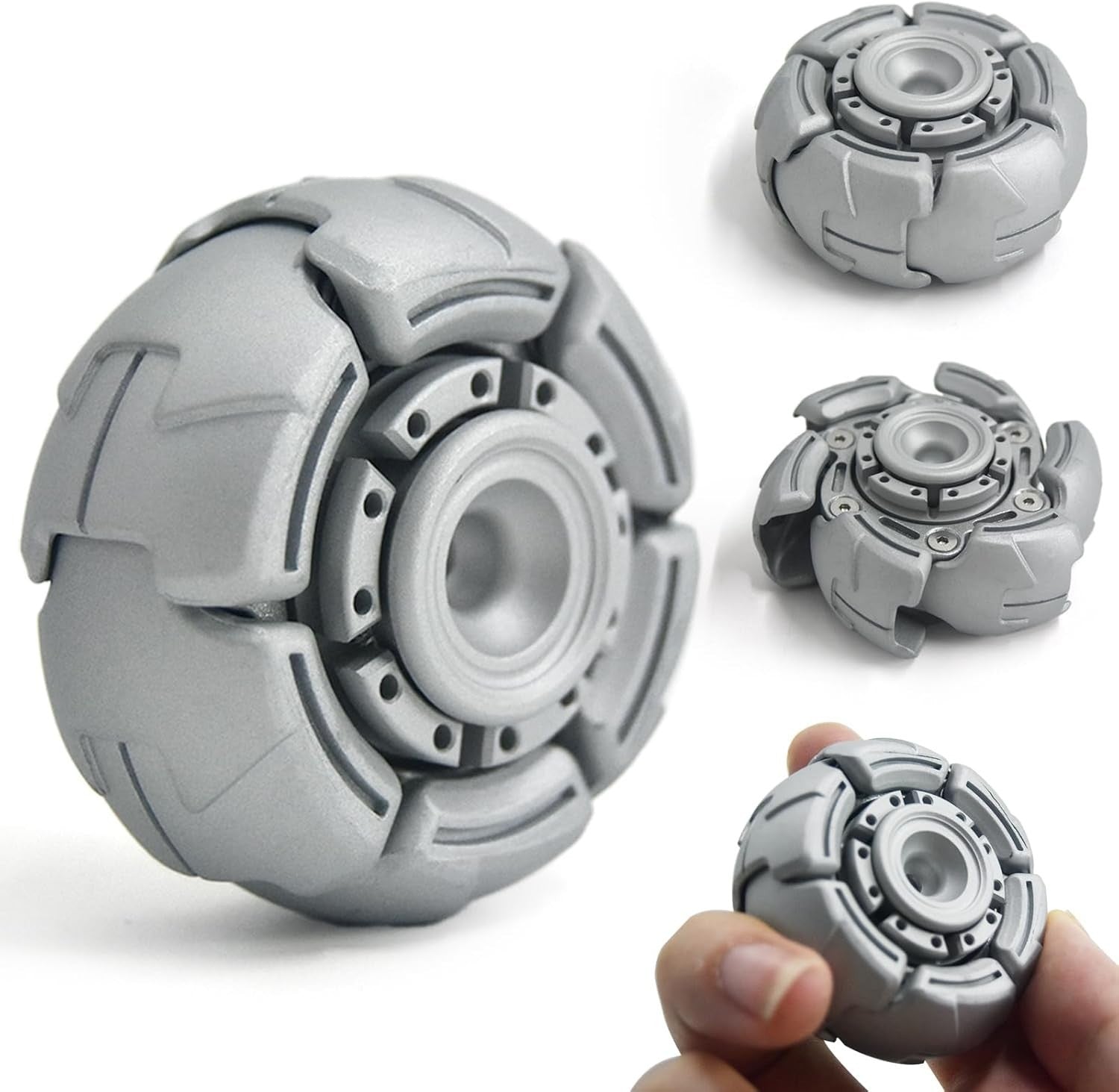 Grey Alloy UFO Fidget Spinner Open Shell Smooth Spin EDC Stress Relief