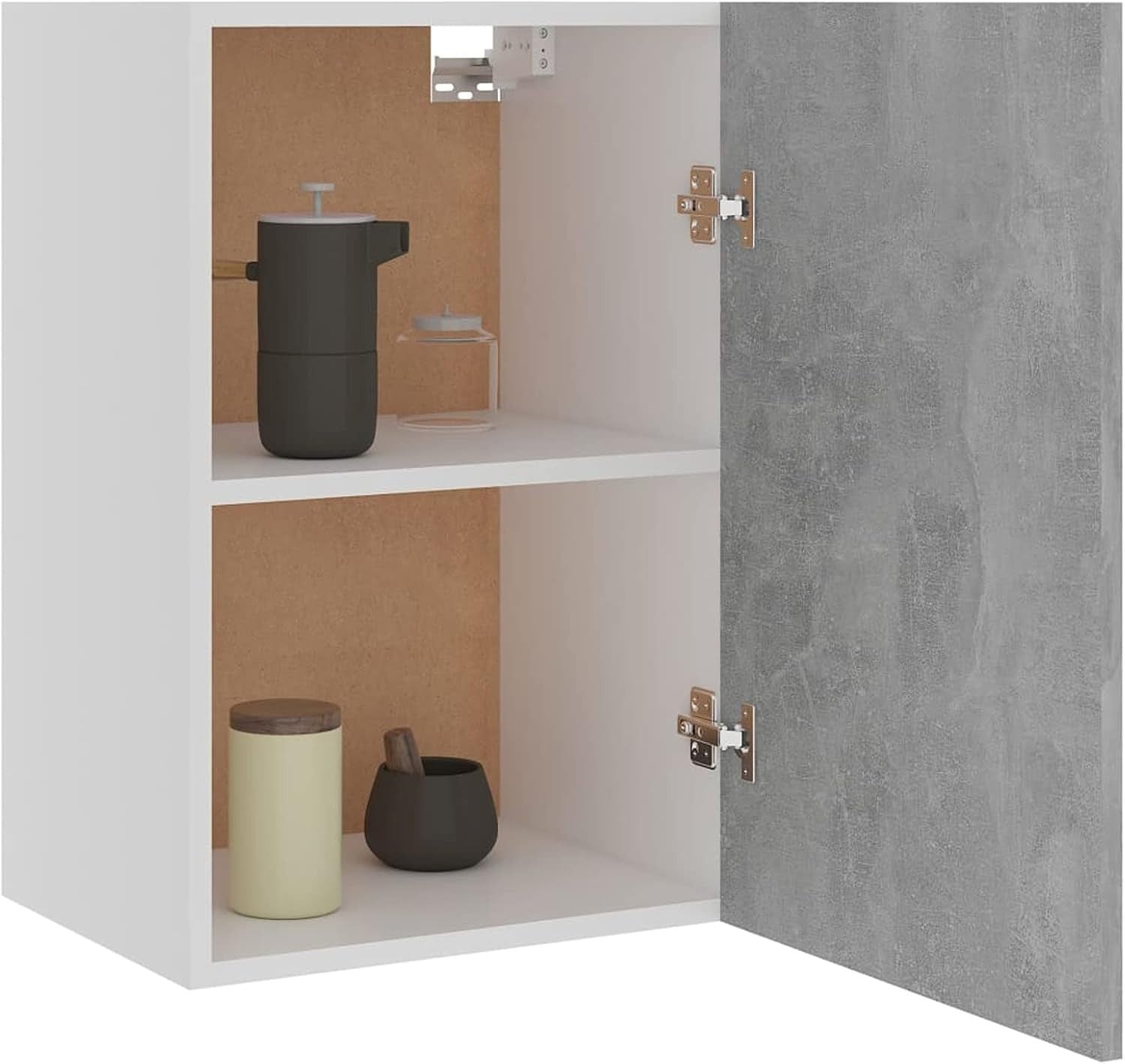 Space-Saving Kitchen Wall Cabinet with Lockable Doors & Shelves 39.5x31x60cm