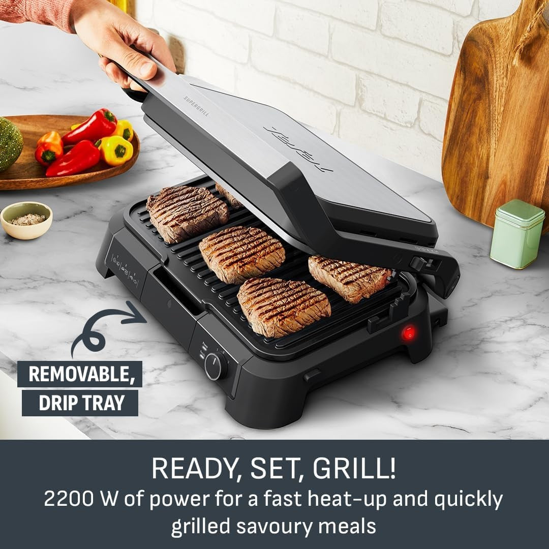 3-in-1 Electric Indoor Grill | Adjustable Temperature | XL Non-Stick Plates