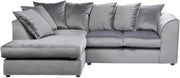 Luxury Grey Plush Velvet 4 Seater L Shape Modular Corner Sofa Set Comfy
