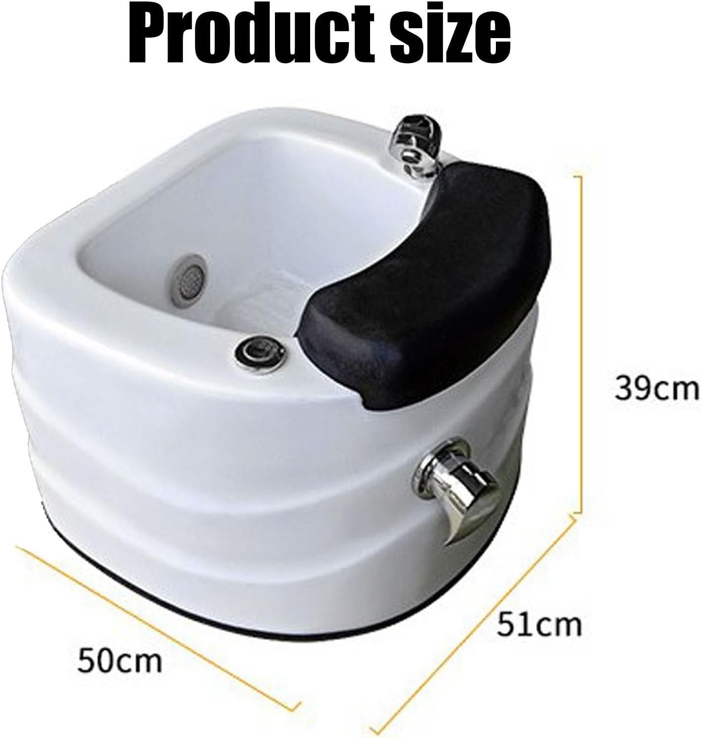 Foot Spa Bath with Heat Massage Jets Acrylic Pedicure Tub 220V LED Soaking
