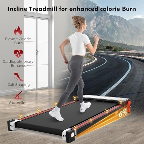 Under Desk Walking Pad 2-in-1 Treadmill & Foot Massager 6% Incline