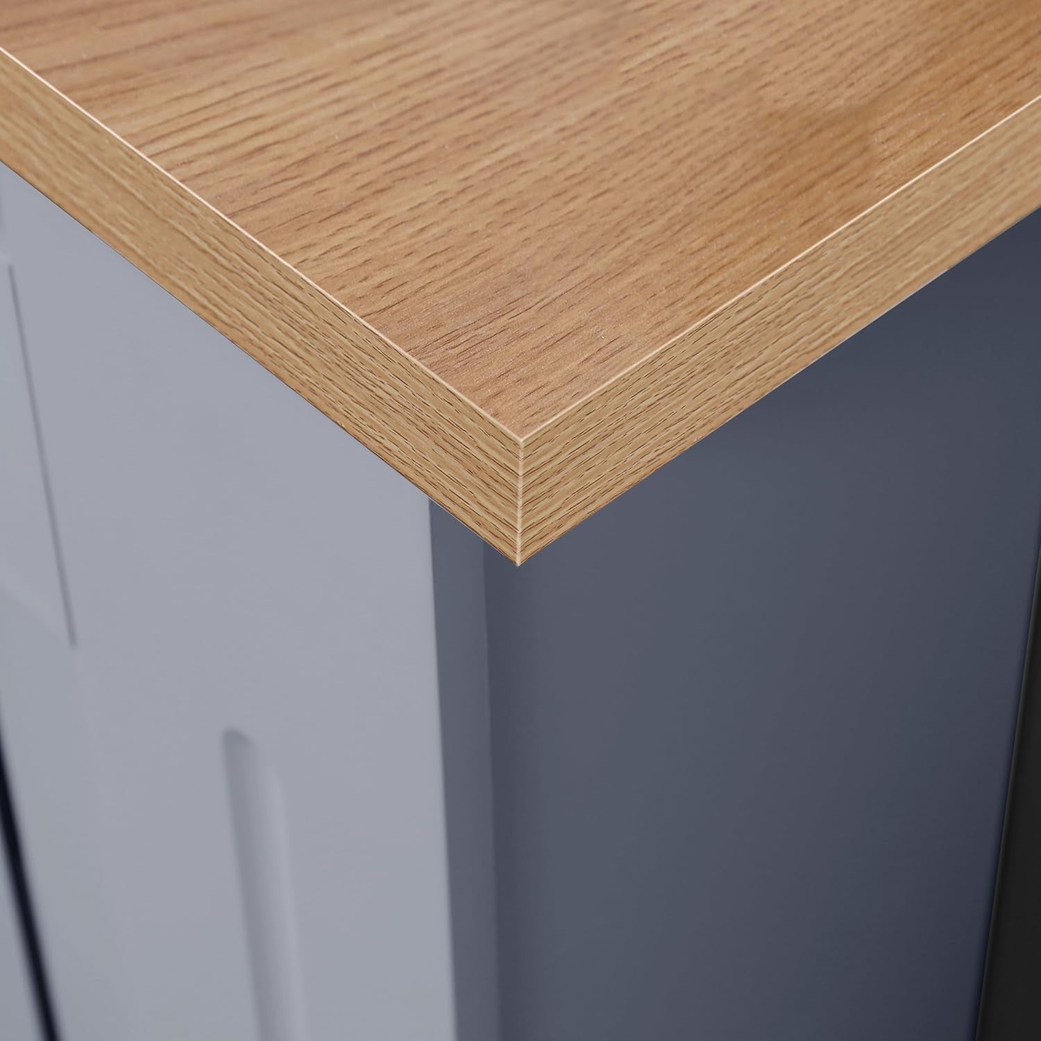 Modern Grey Radiator Cover MDF Cabinet | Large Vertical Slat Heater Guard 152cm