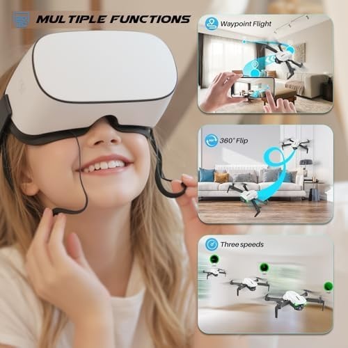1080P Foldable Drone w/ Optical Flow Hover 360° Flip 2 Batteries Headless Mode