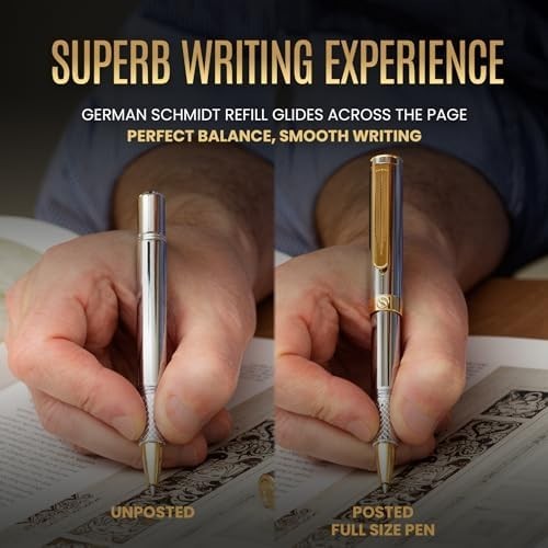 EDC Silver Gold Rollerball Pen Medium Pocket Pen Luxury Model