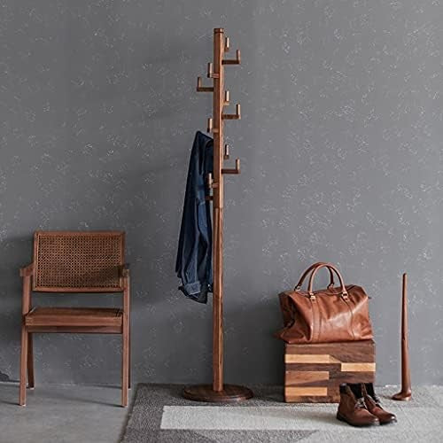 Modern Wooden Coat Rack Stand | Freestanding Tree Hallway Hat & Bag Holder