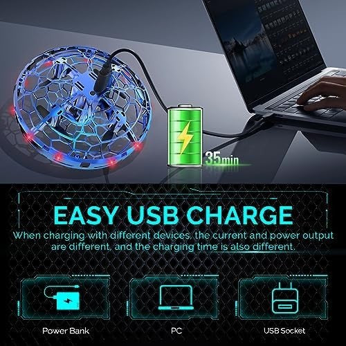 Kids Mini UFO Drone with 360° Motion Sensors & LED Light Toy Gift