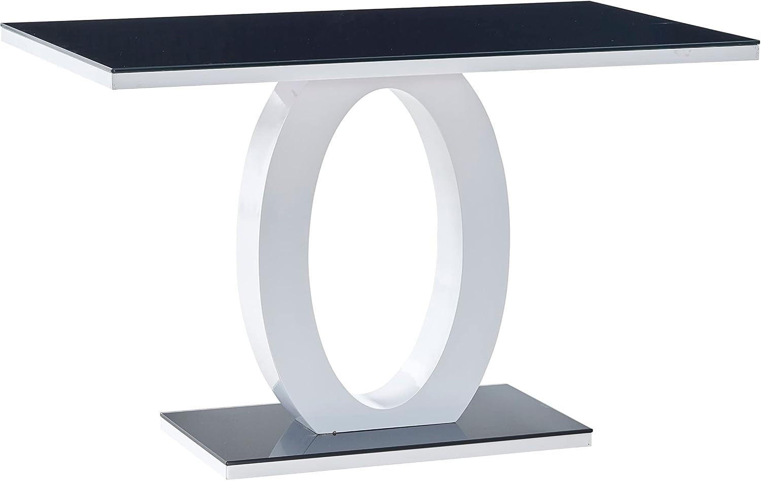 120cm High Gloss Modern Oval Kitchen Dining Table Black Pedestal Base