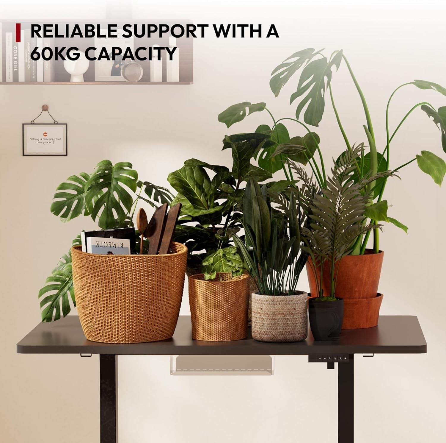 Electric Standing Desk 120x60cm Adjustable Sit Stand Table W/Memory Panel Hooks