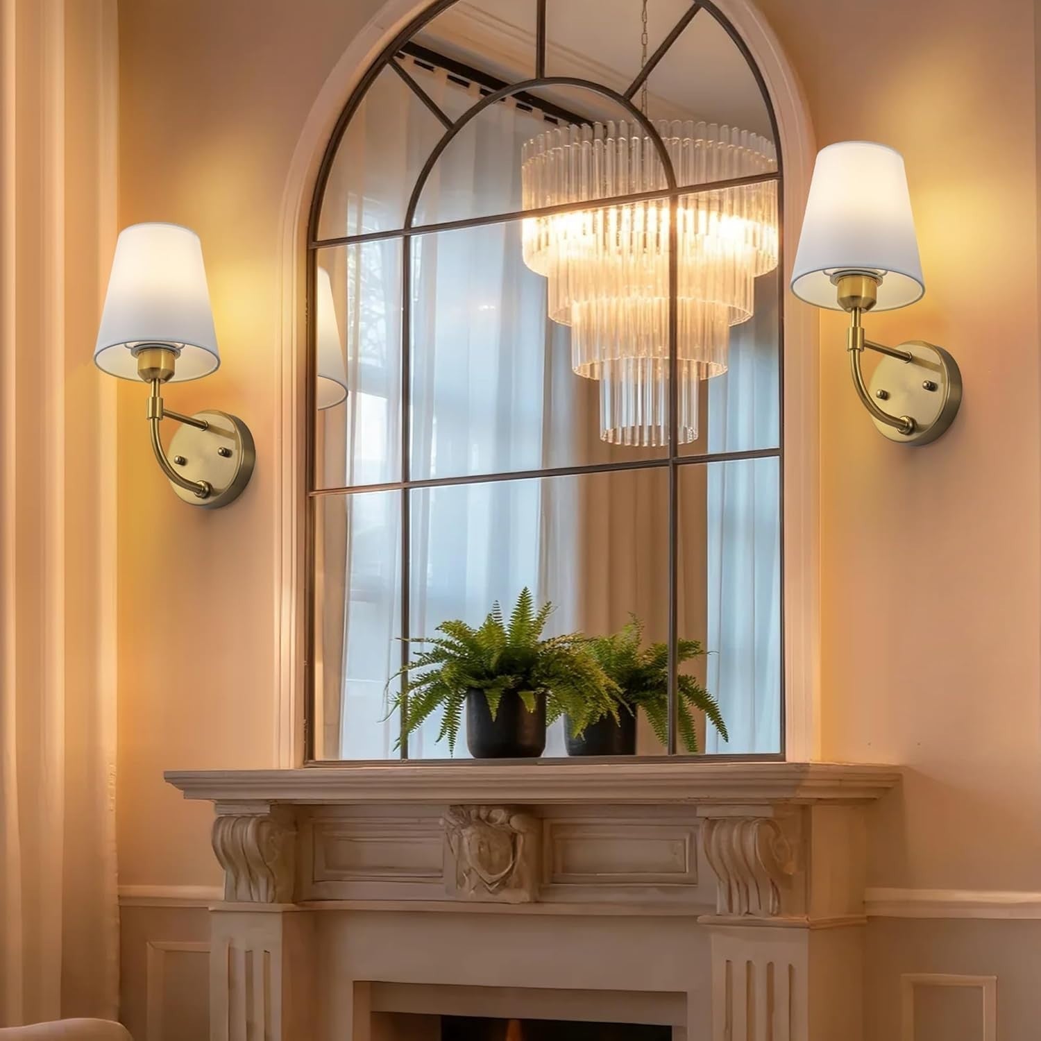 Battery Operated Wall Sconces Set of 2, Rechargeable RGB LED Lights + Remote