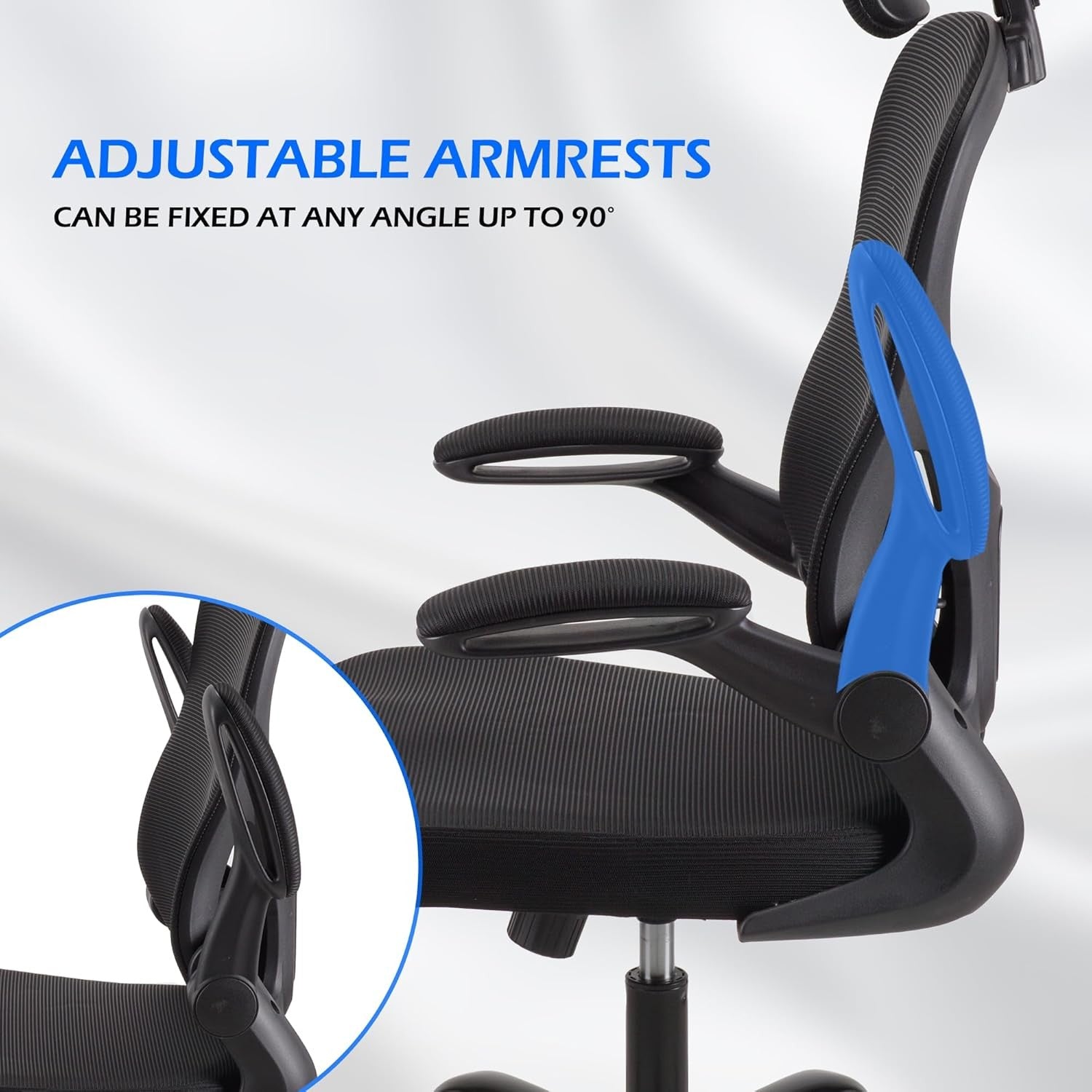 Ergonomic Office Chair High Back Swivel w/ Lumbar Flip-Up Arms