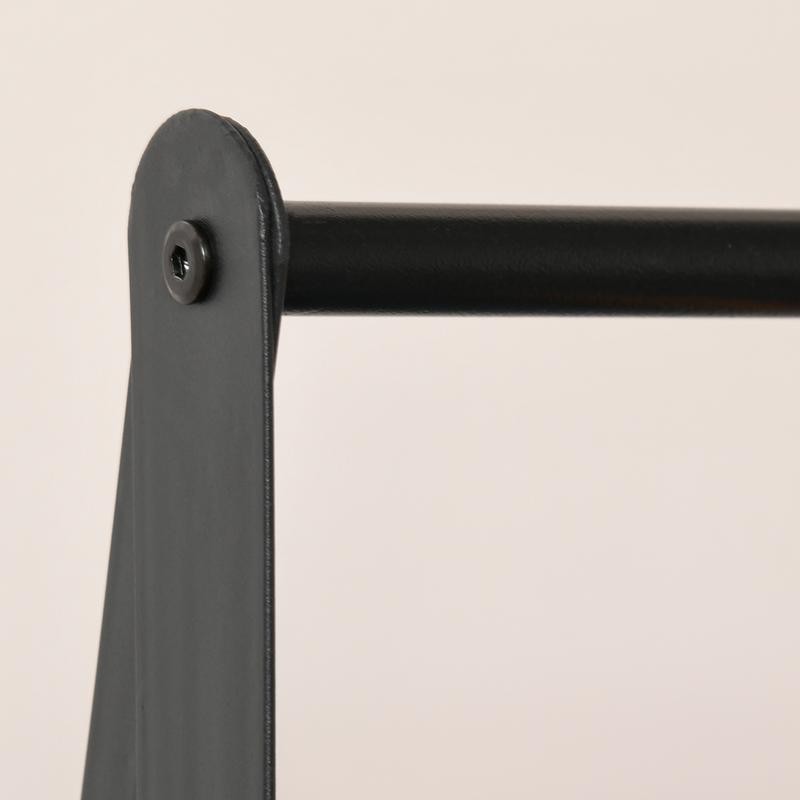 Freestanding Clothes Rack with 2 Shelves Black Metal Frame 64x149cm