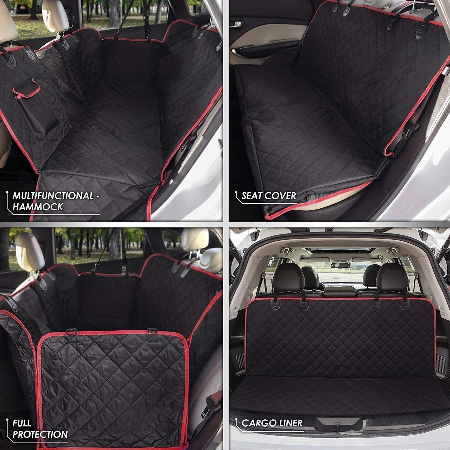Waterproof Dog Car Hammock Back Seat Cover Mesh Window Non Slip