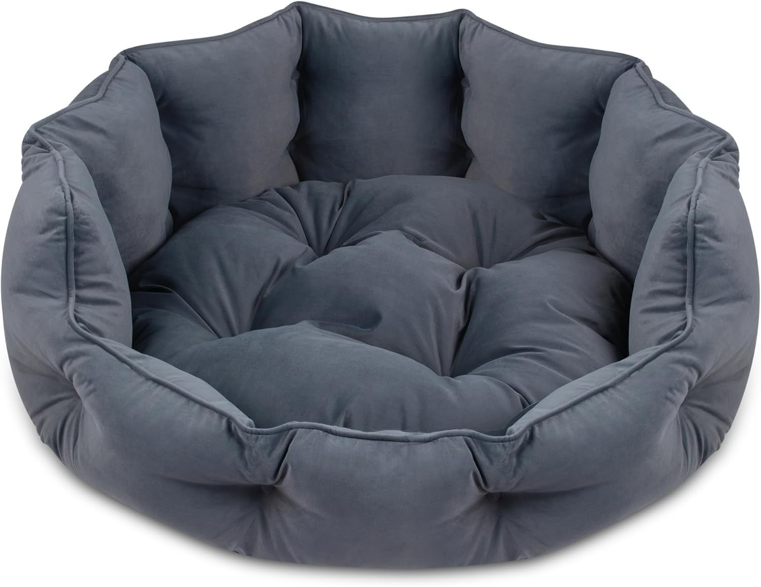 XXL Dog Bed 118x99x40cm Washable Faux Suede Calming Grey