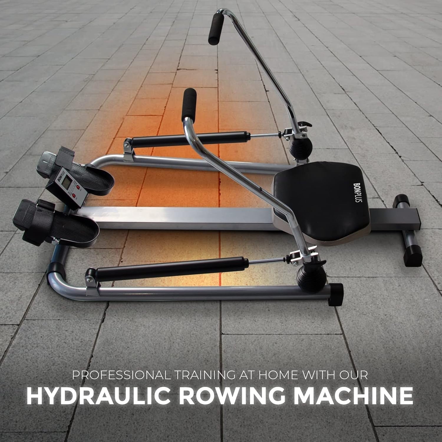 Compact Hydraulic Rowing Machine Adjustable Resistance LCD Home Rower 120KG