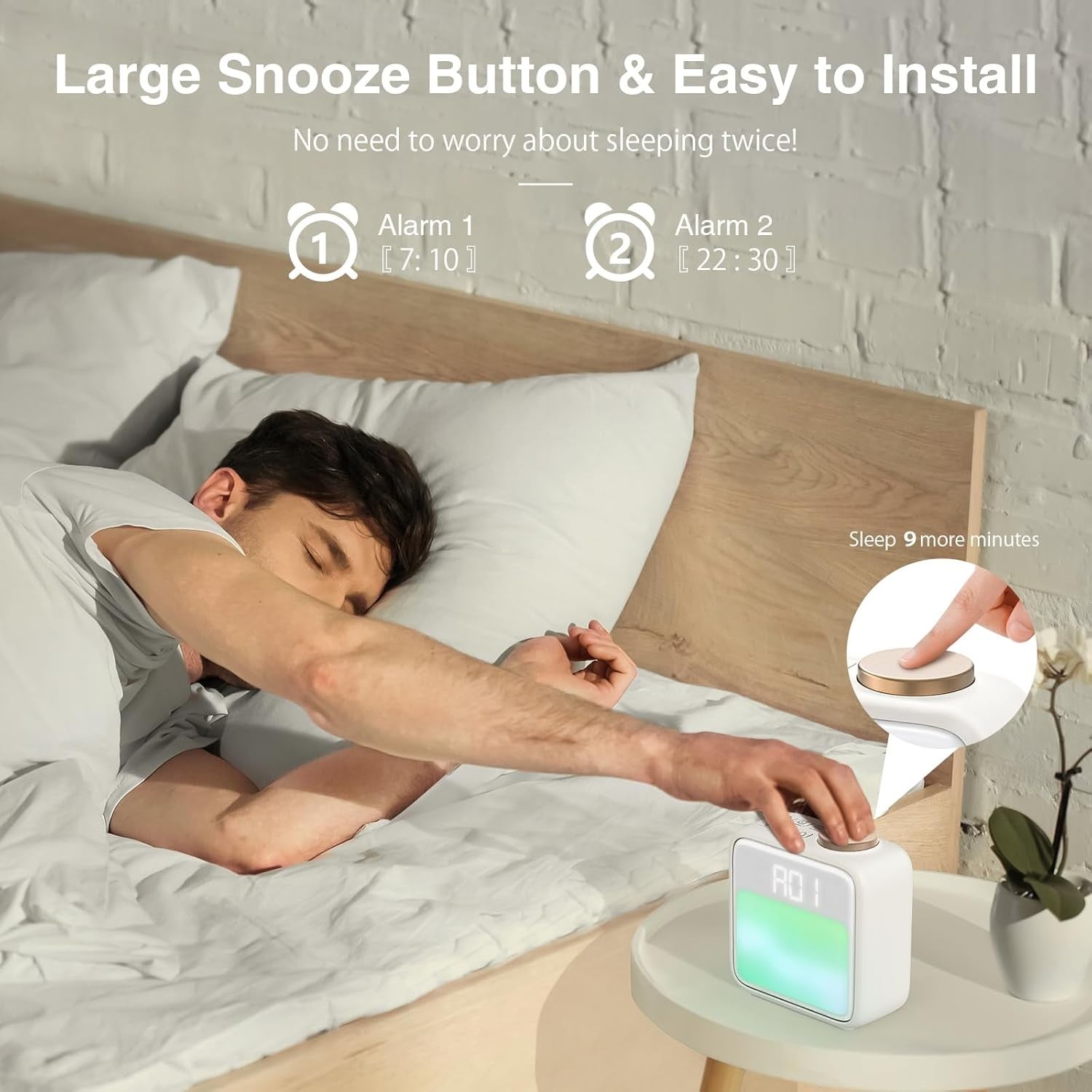 Sunrise Alarm Clock Wake Up Light Heavy Sleepers Night Light Dual Alarm