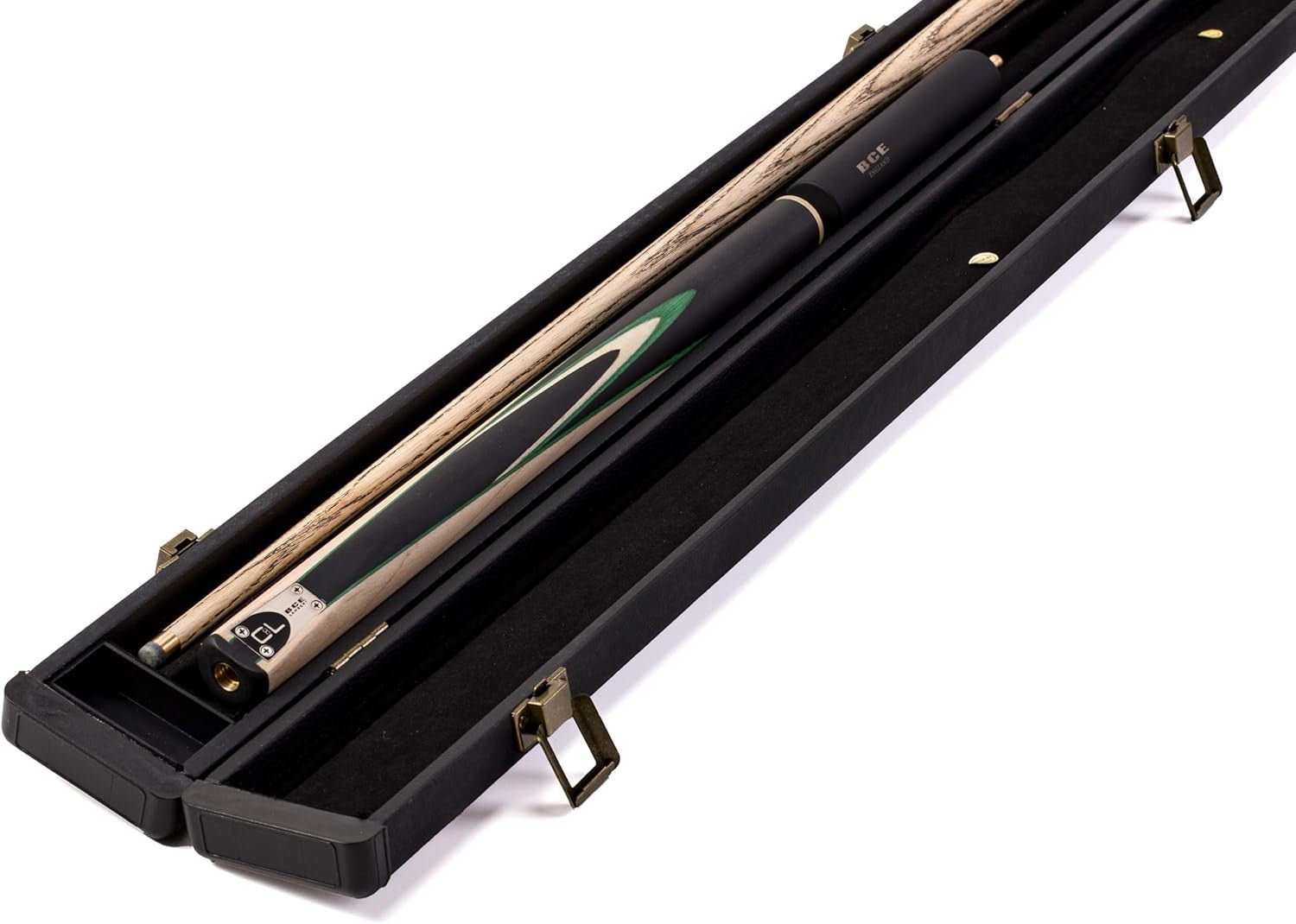 English 8 Ball Pool Cue 3/4 Joint 9mm Tip Ash Shaft + Case Extension