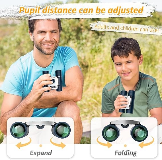 Compact 8x21 Kids Binoculars Waterproof Mini Folding Binocular for Travel & Bird