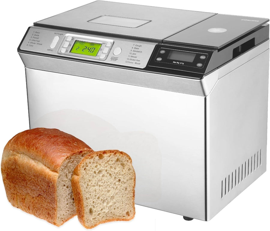 13-in-1 Bread Maker Machine Gluten-Free Auto Dispenser Crust Control Silver
