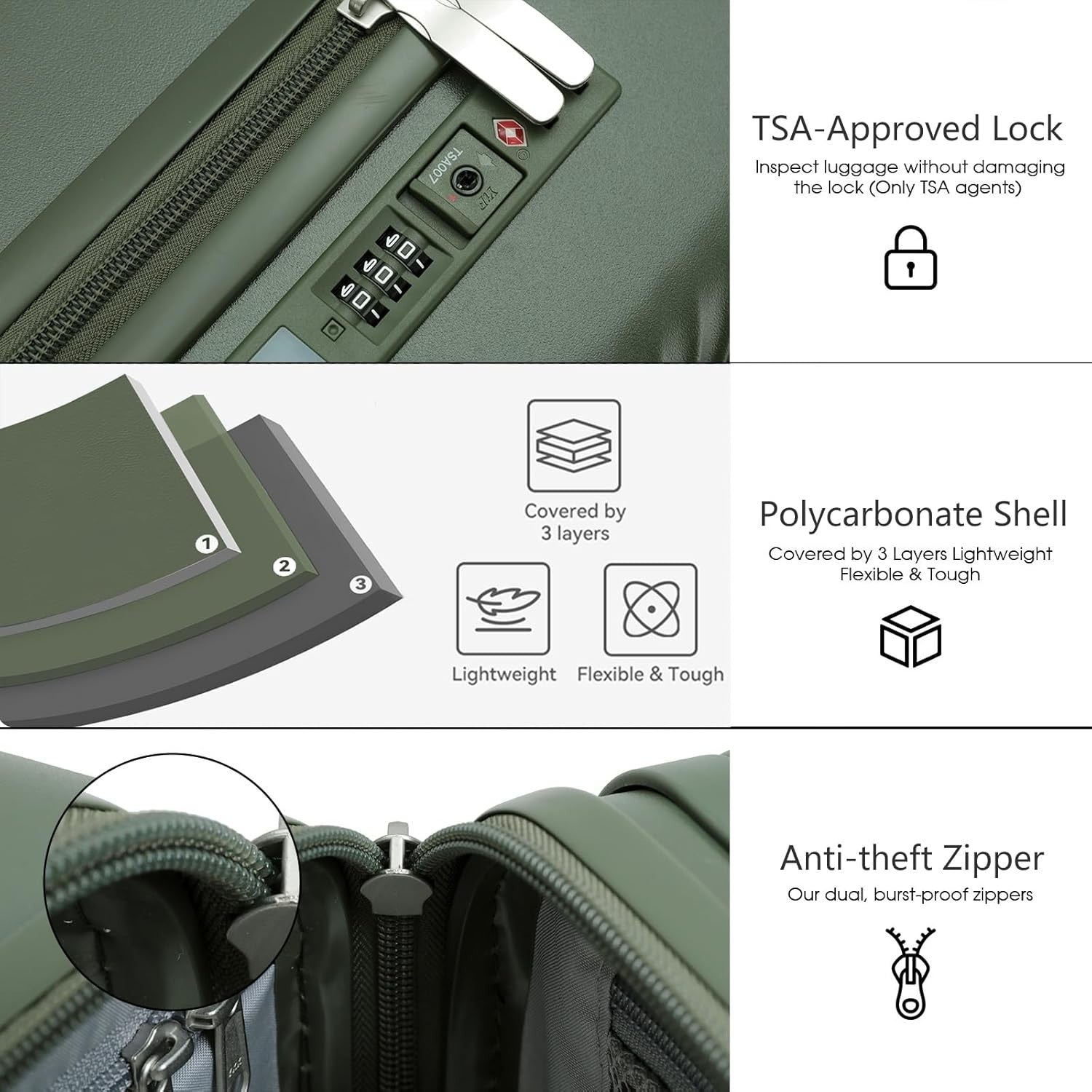 26” Trunk Style Checked Suitcase Expandable Hard Shell TSA Lock