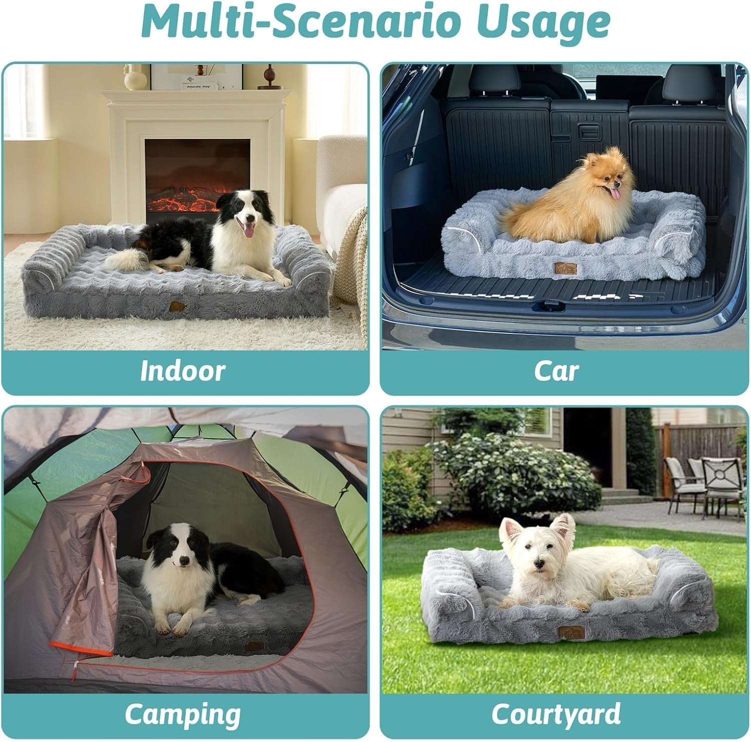Orthopedic Large Dog Bed Sofa 91cm Foam Washable U Shape