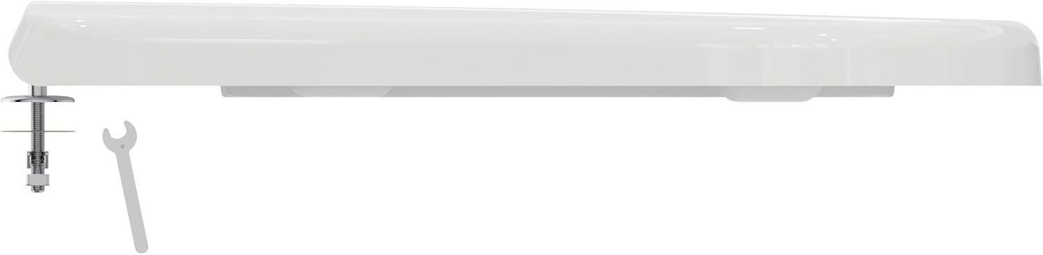Tempo D Shape Toilet Seat White Gloss Wrapover Durable Scratch-Resistant