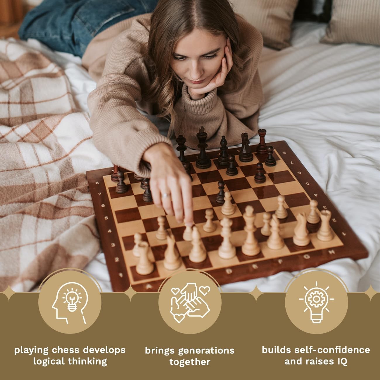Staunton Tournament Wooden Chess Pieces Set No.5 | Handcrafted Weighted 90mm Kin