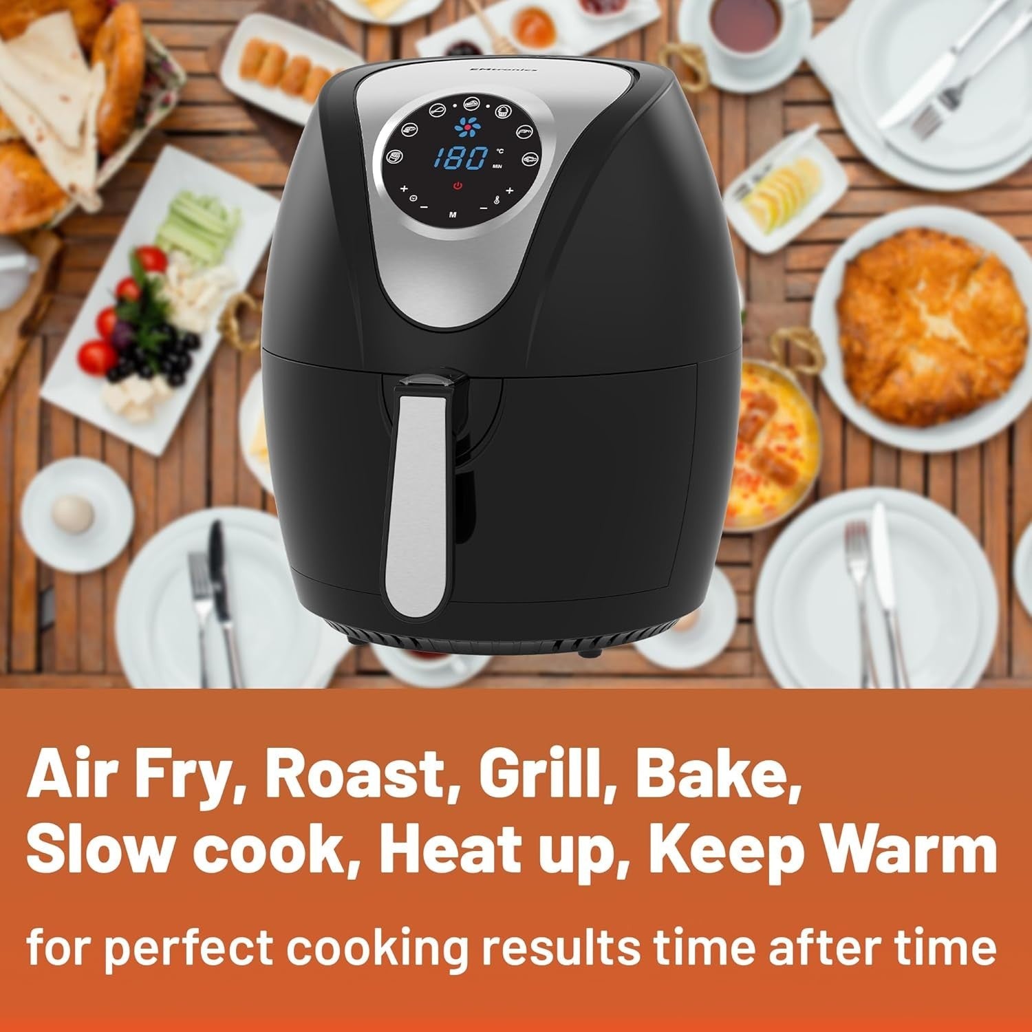 4.5L Digital Air Fryer | 1400W Oil-Free Cooking | 7 Presets | Dishwasher Safe