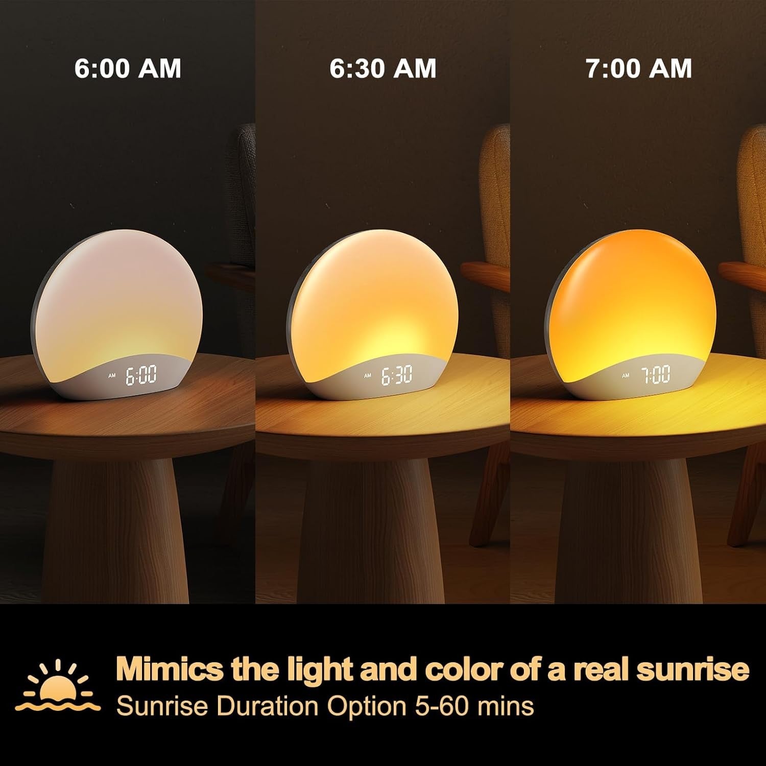 Sunrise Alarm Clock with 26 Sleep Sounds, Night Light & Digital Clock