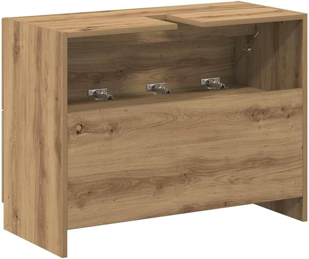 Artisan Oak Under Sink Bathroom Cabinet 78x37x59cm Rustic Vanity Storage Unit