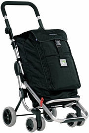 Premium Foldable Shopping Trolley Black Sturdy Waterproof Fabric & Metal