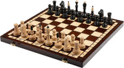 Luxury Wooden Chess Set 42cm • Burned Detail Board • Hand-Carved Pieces • Gift R
