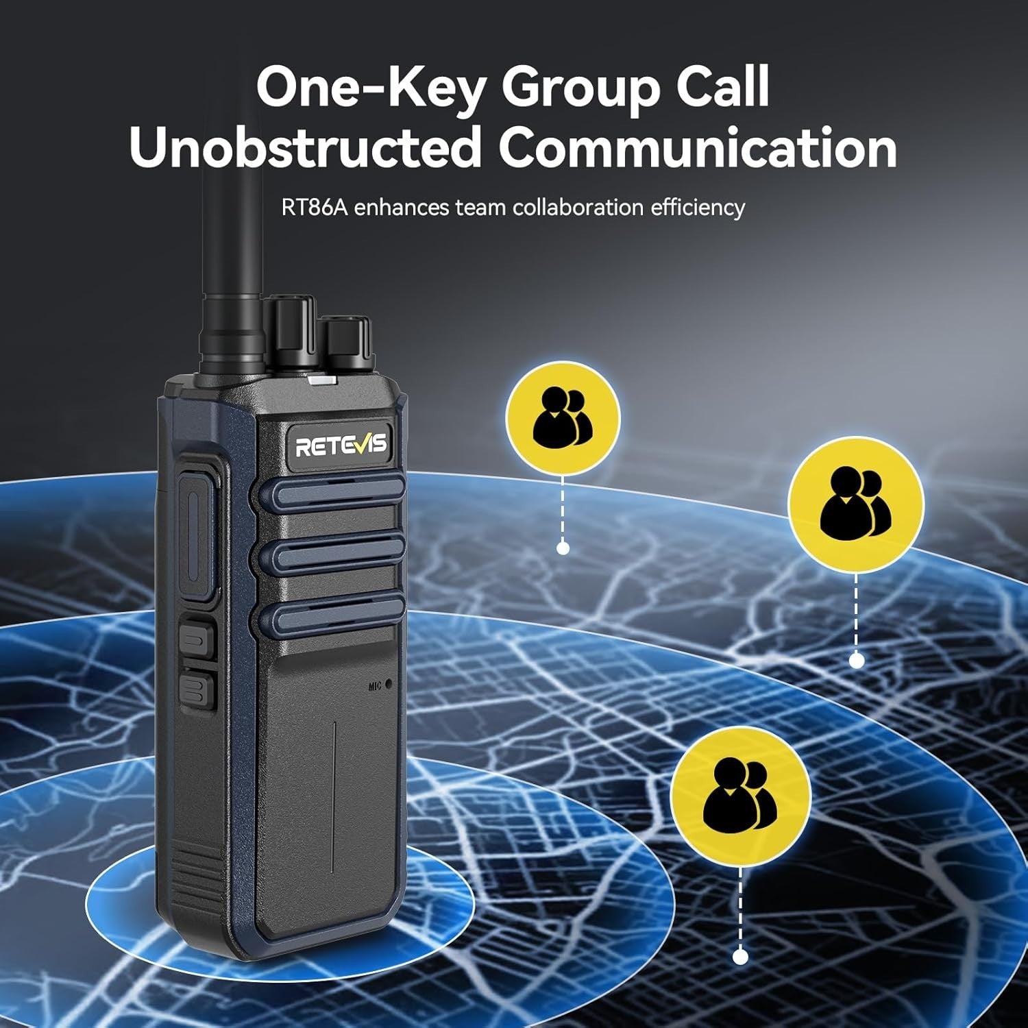 Walkie Talkies 6 Pack Long Range Group Call 2500mAh 6-Way Charger