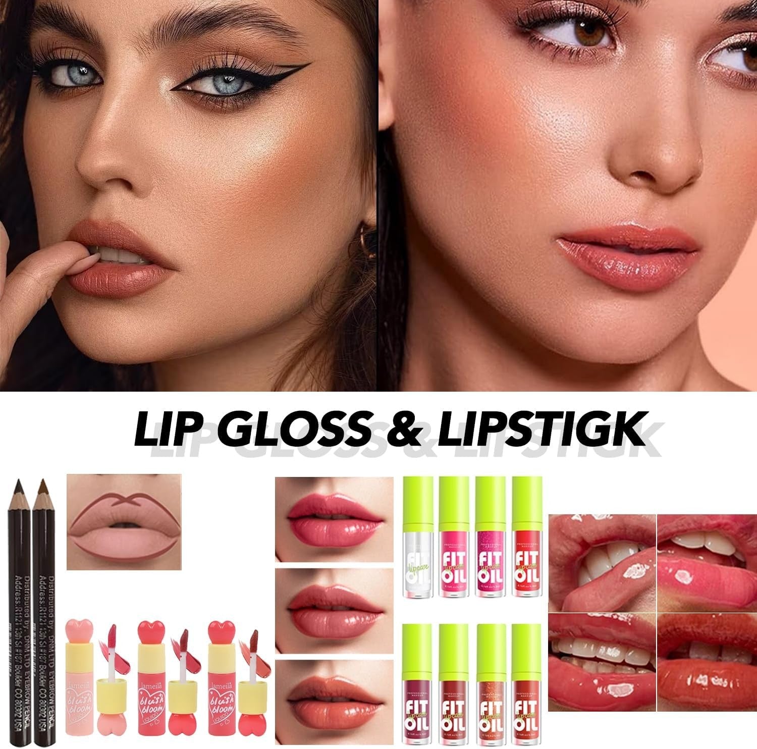 All-in-One Makeup Kit – Eyeshadow, Lipstick, Brushes & Case