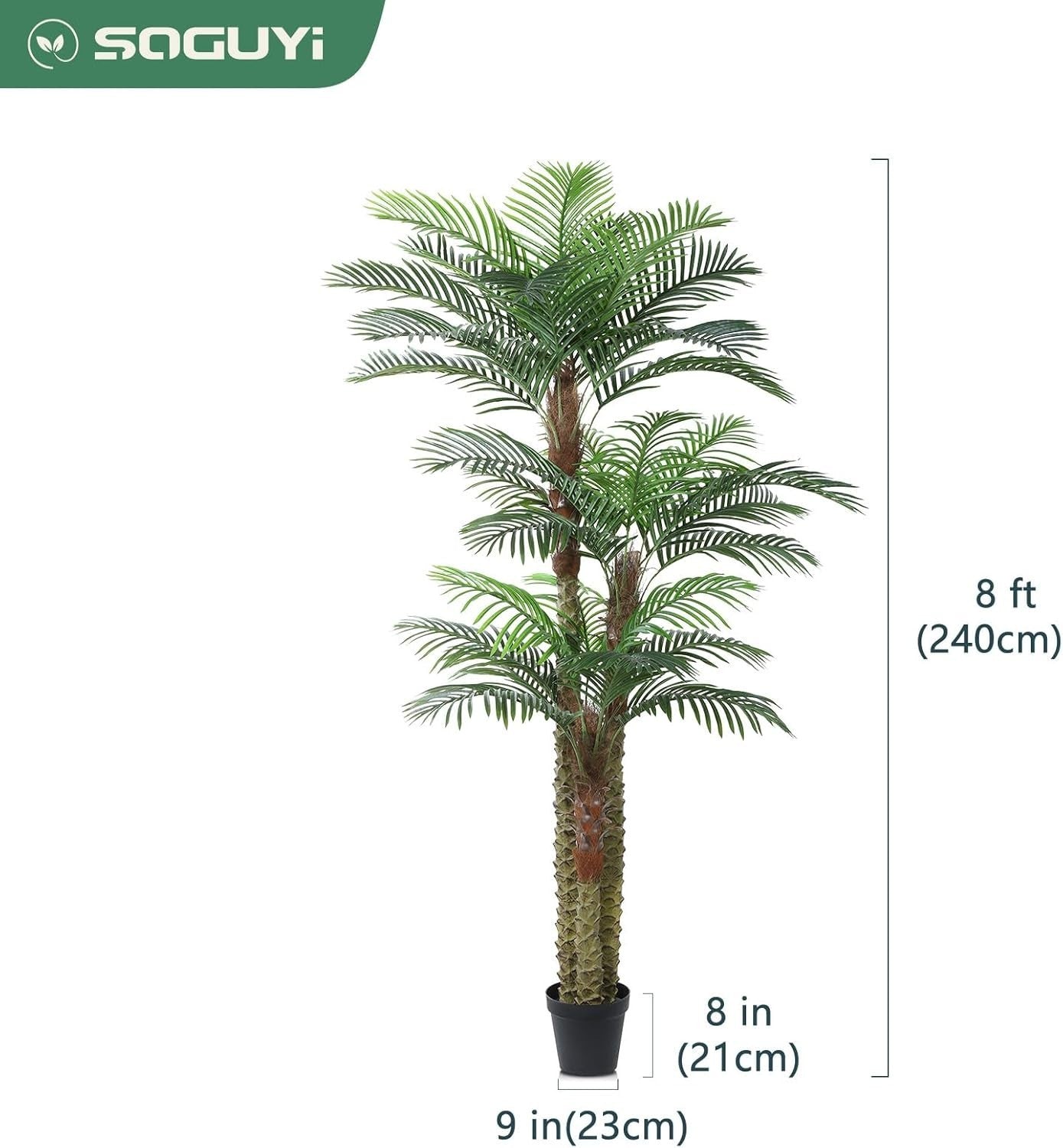 240cm Outdoor Artificial Palm Tree UV Resistant Large Faux Tropical Plant Decor