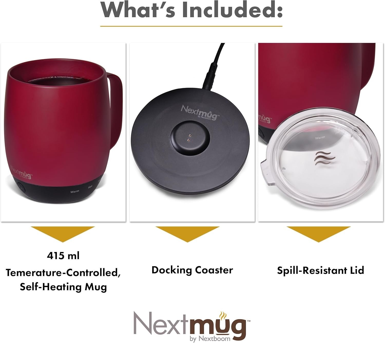 Self Heating Coffee Mug 415ml Temp Control Smart Warmer
