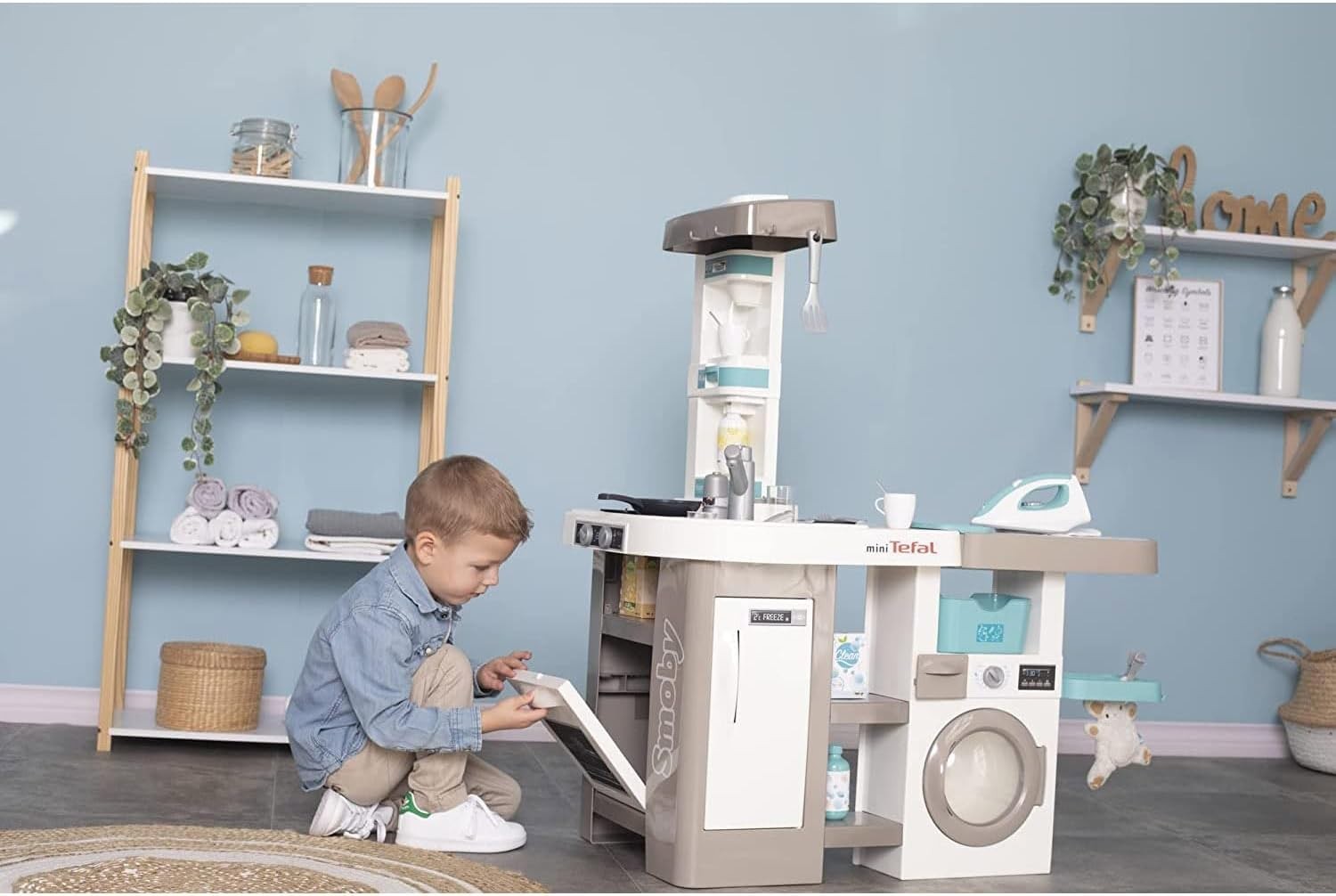 Kids Tefal Play Kitchen Laundry Set 36 Accessories Sounds Toy