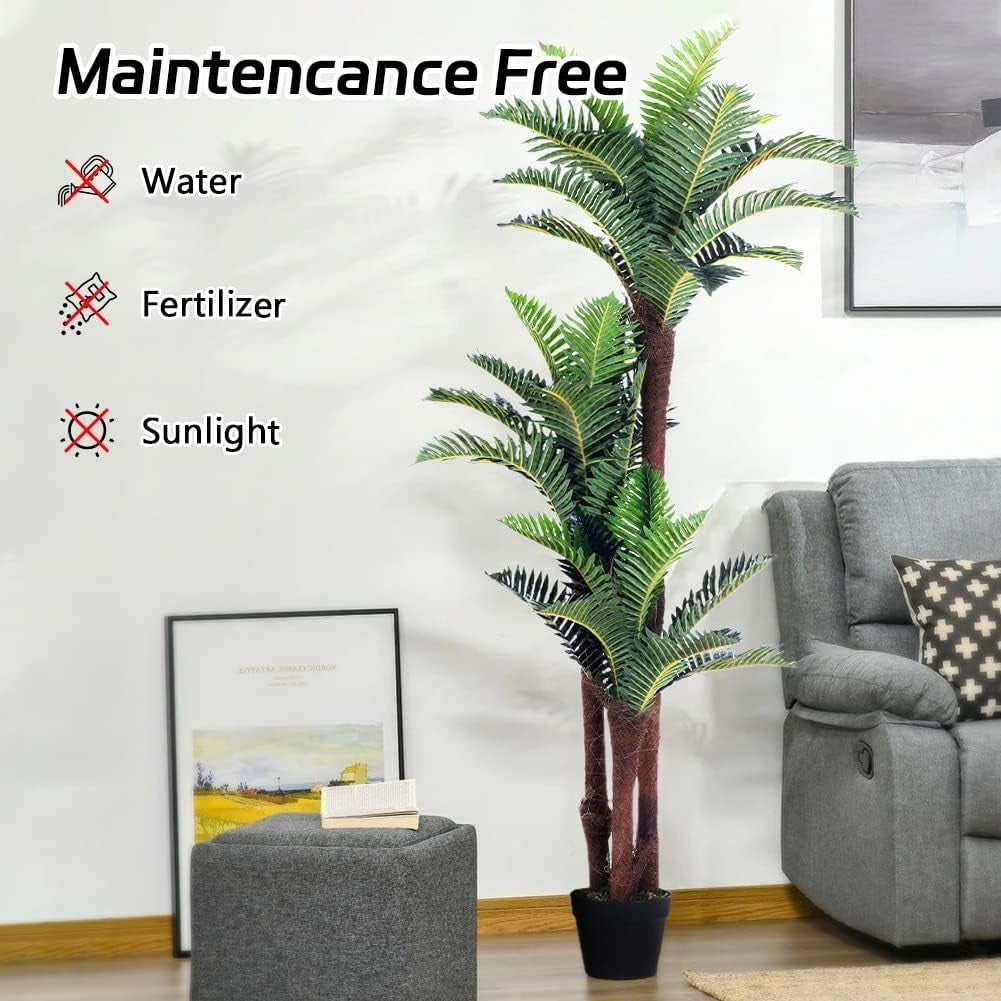 150cm Artificial Cycas Palm Tree in Pot Tropical Green Indoor Outdoor Decoration