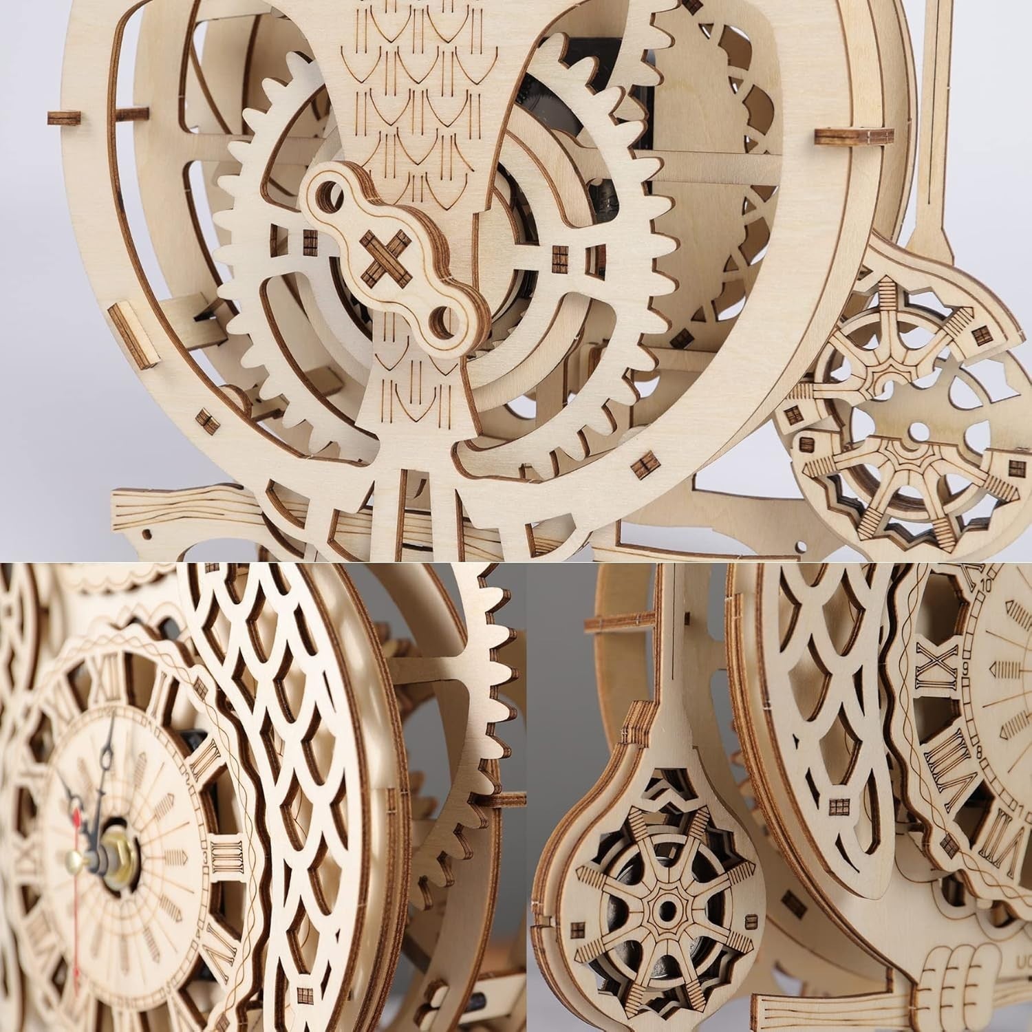 3D Wooden Owl Clock Puzzle Kit Adults DIY Mechanical Pendulum Decor Gift