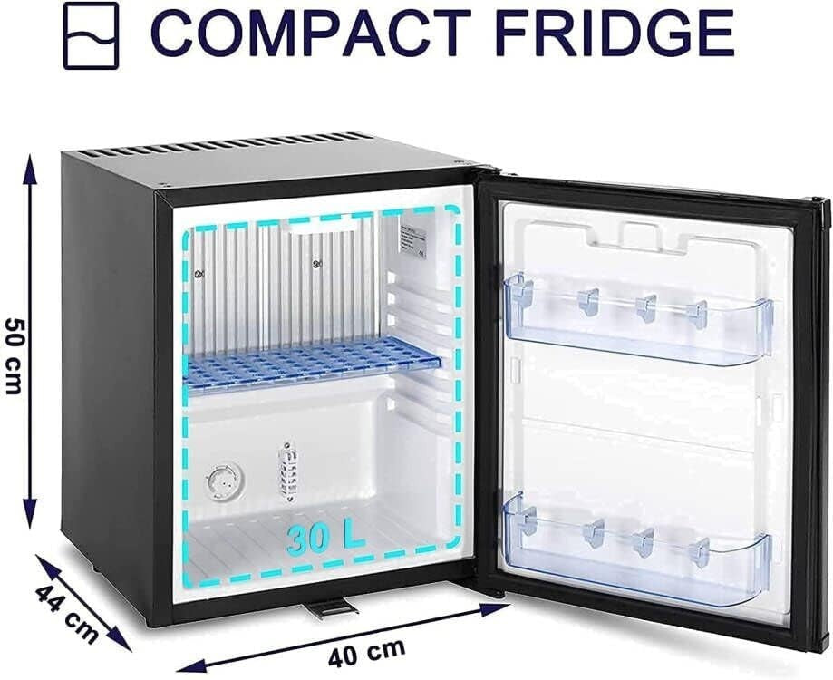 30L Camping Fridge 12V/240V Portable RV Van Caravan Silent Black