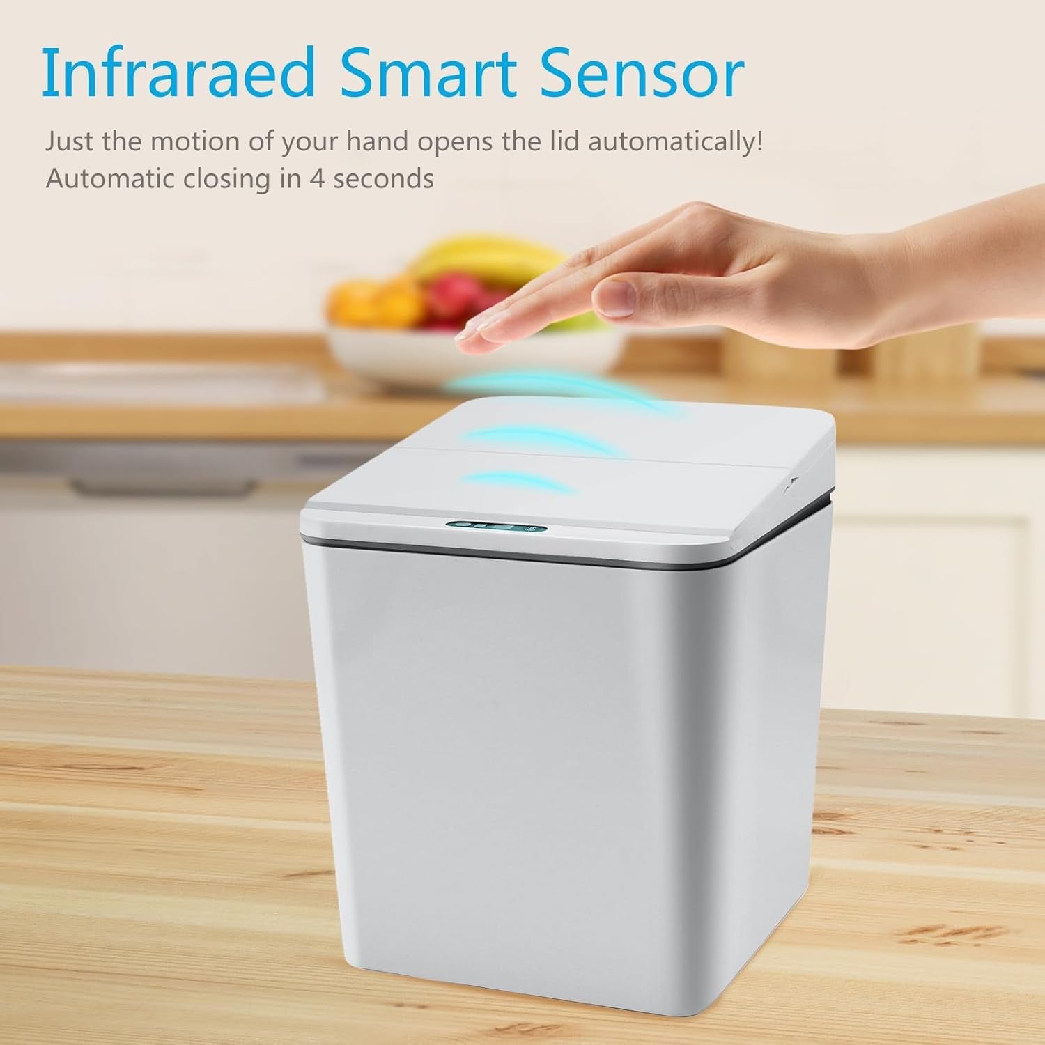 6L Touchless Mini Trash Can | Automatic Sensor Bin Grey 1.5 Gal