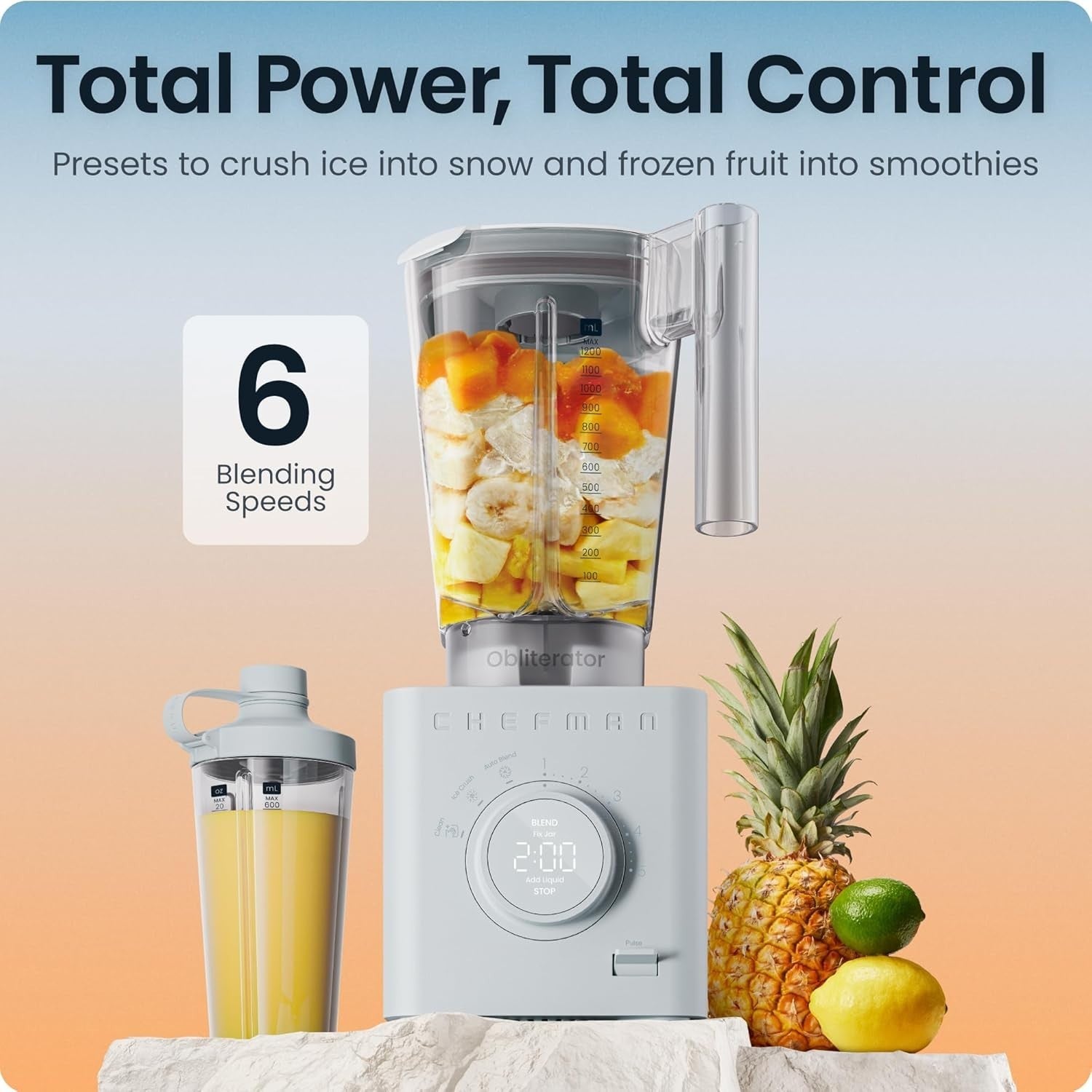1380W Smoothie Blender Ice Crush Nut Frozen Fruit Auto Blend 1.2L