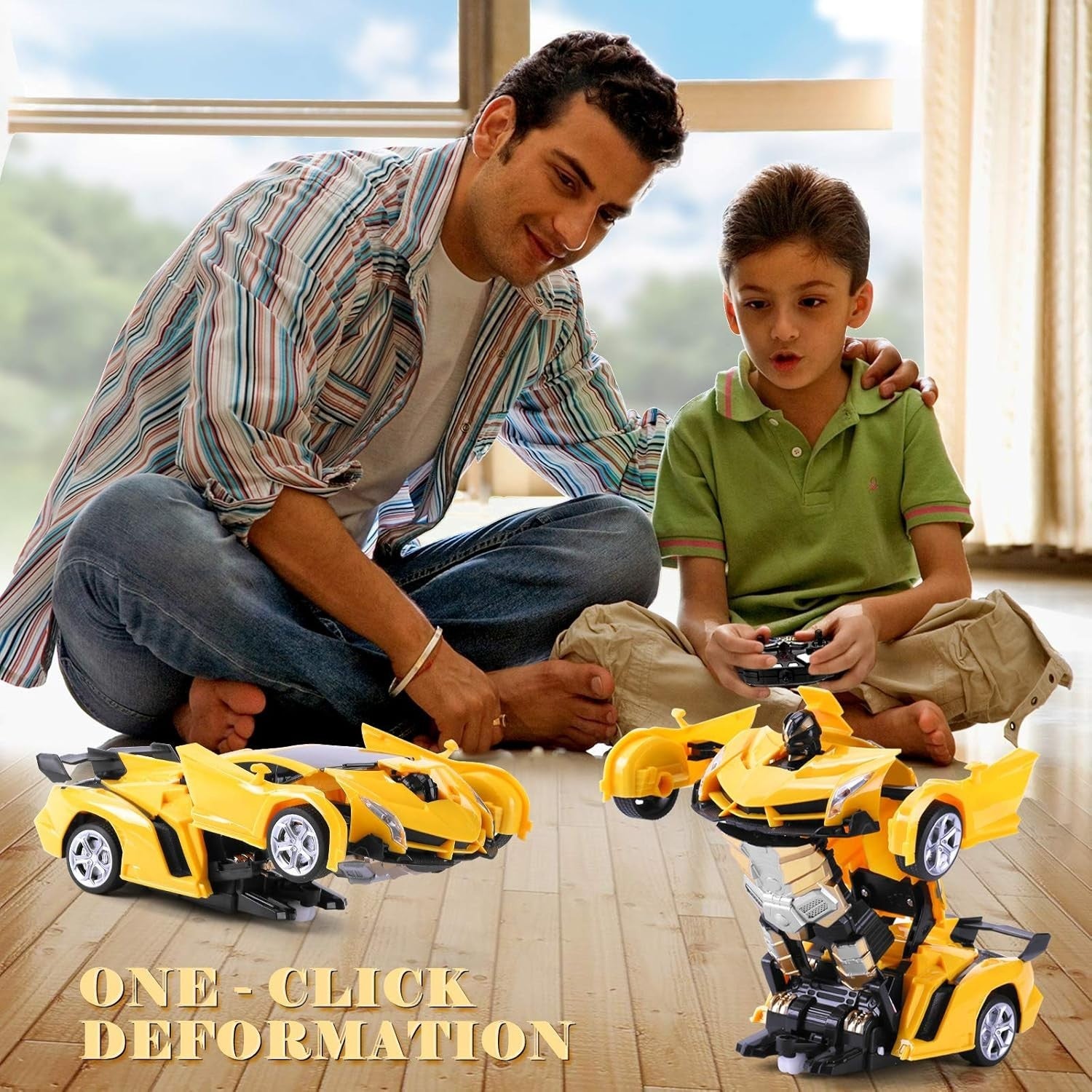 Robot RC Car Toy 360° Spin Rechargeable Gift for Kids 3–8+