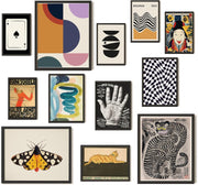 Vintage Eclectic Wall Art Collage Set 8x10 Retro Bauhaus Prints