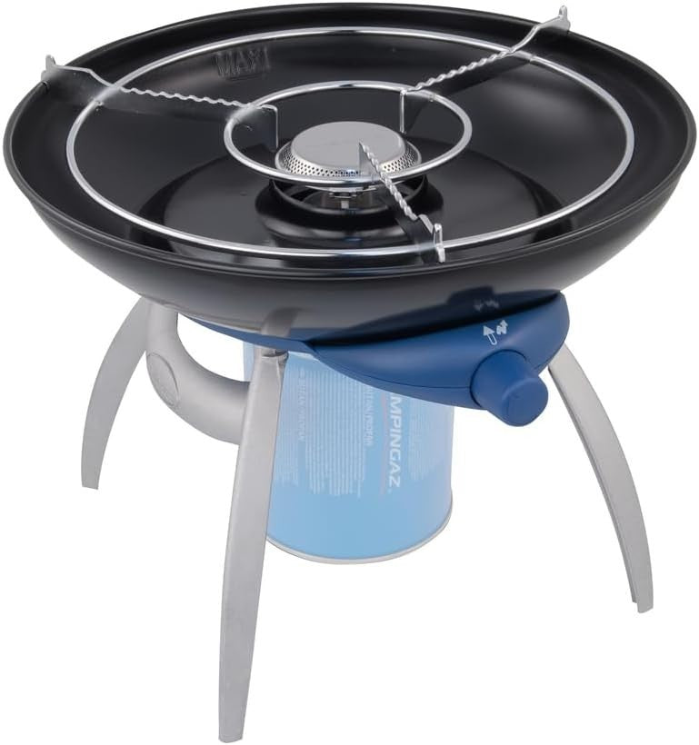 Portable Camping BBQ Gas Stove Grill with Griddle Plate & Pan Support