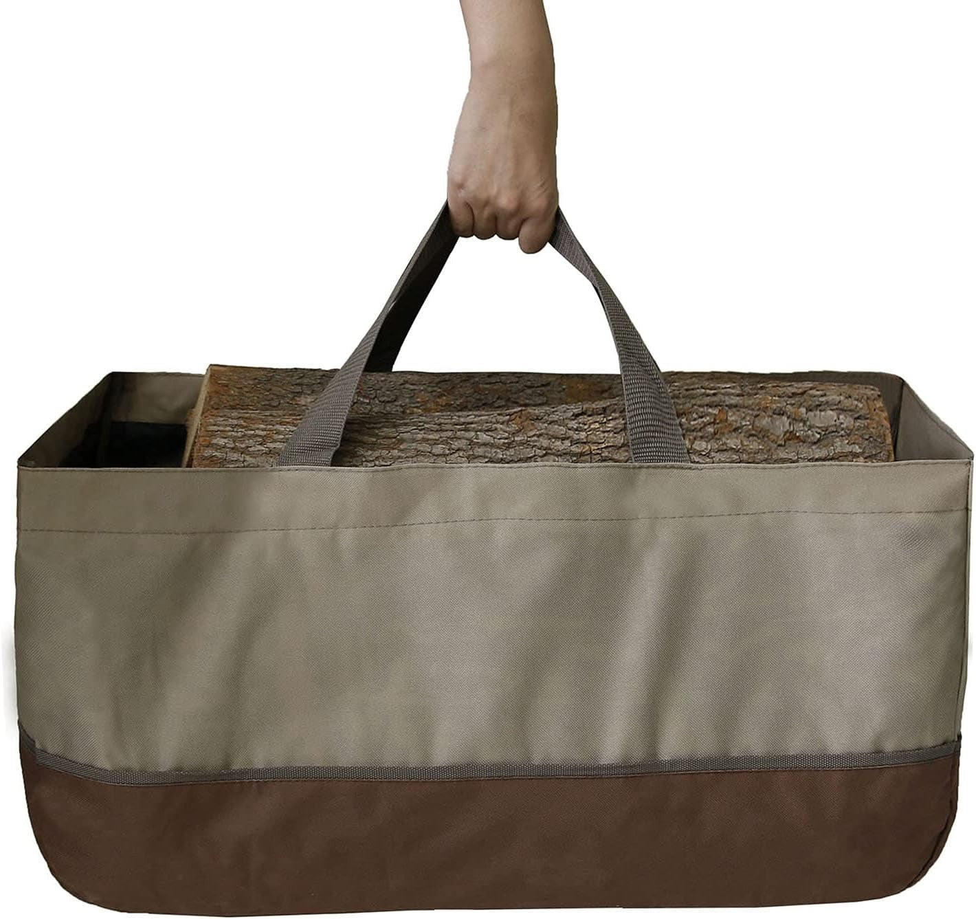 Firewood Carrier Tote Bag Heavy Duty Waxed Canvas Logs Holder 100x10x10mm