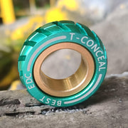 Green Magnetic Fidget Ring Haptic Coin Stainless Steel Stress