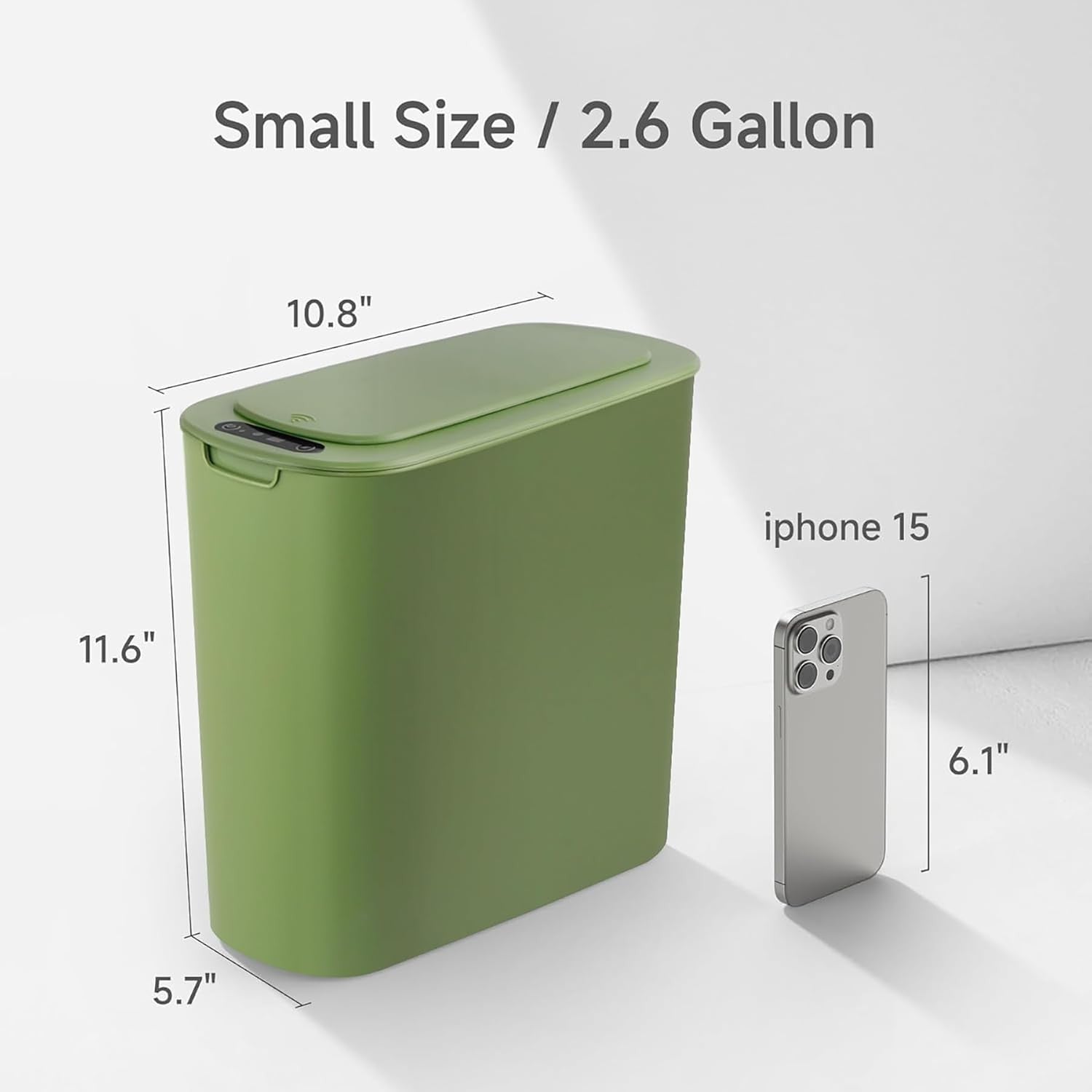 Automatic Touchless Bathroom Bin 2.6 Gallon Slim Motion Sensor Green