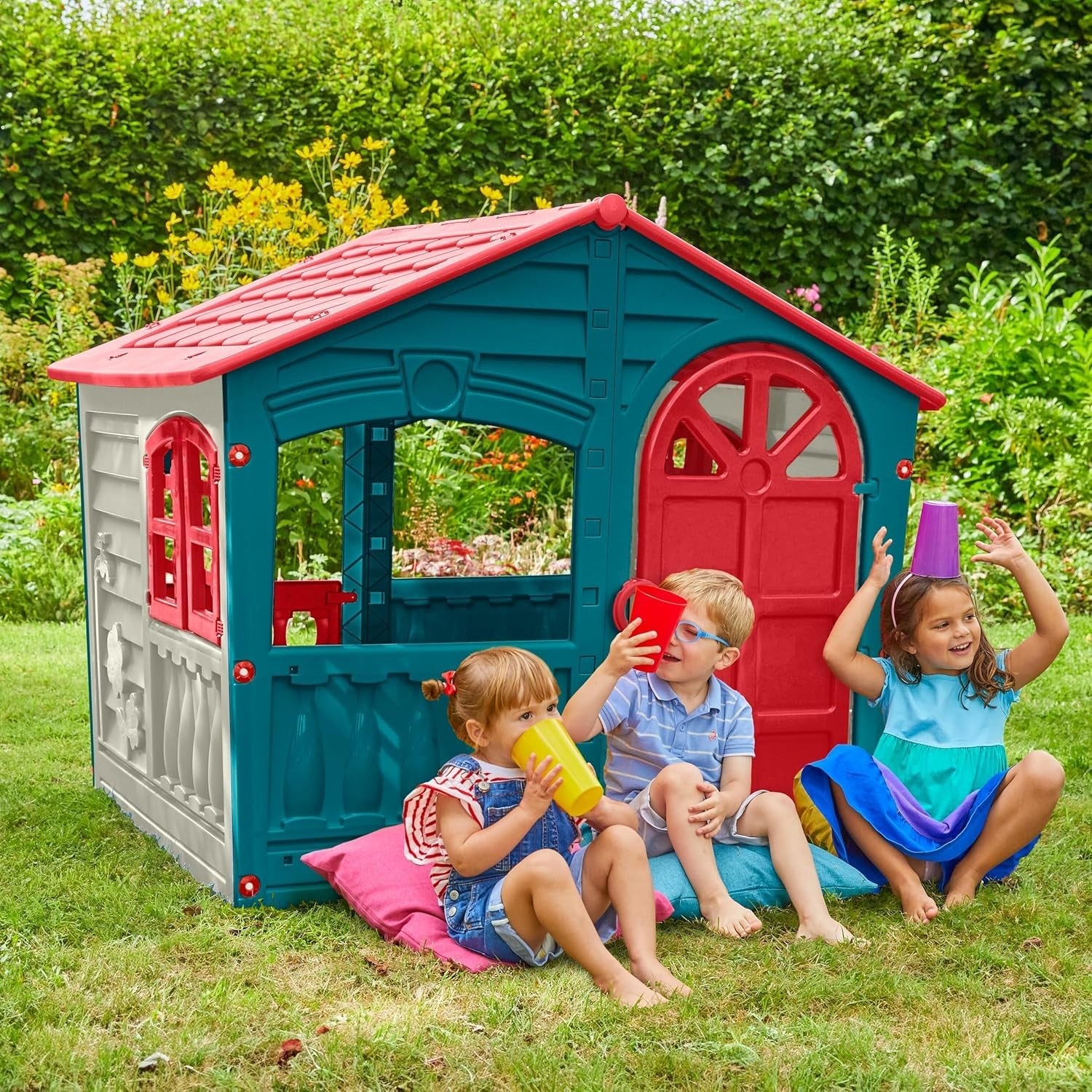 Kids Plastic Playhouse Indoor Outdoor Garden House Ages 2+